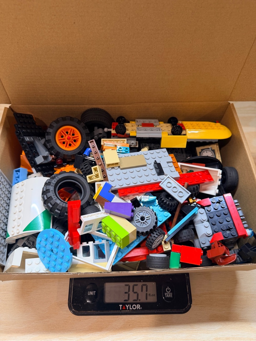 LEGO Bulk Lot Genuine LEGO Parts Bricks Wheels Tires Boat Pieces 2 lbs 32.1 oz